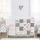 preview thumbnail 1 of 4, Sweet Jojo Designs Blush Pink, Grey and White Watercolor Elephant Safari Collection Girl 4-piece Crib Bedding Set