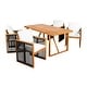 preview thumbnail 28 of 39, Christopher Knight Home - Modern Outdoor Acacia Wood Dining Set with Cushions and Handwoven Rope Chairs