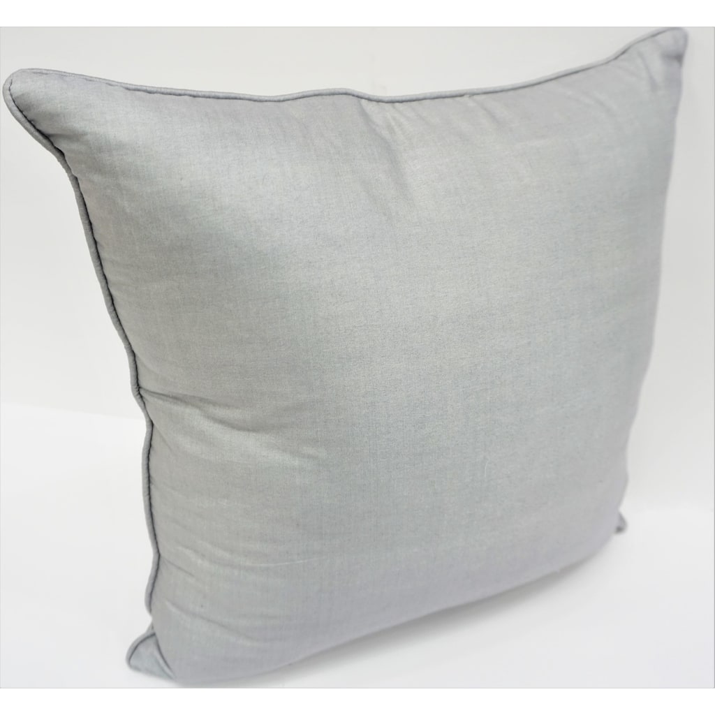Home&Manor Premium Silk Throw Pillow 18" Light Gray