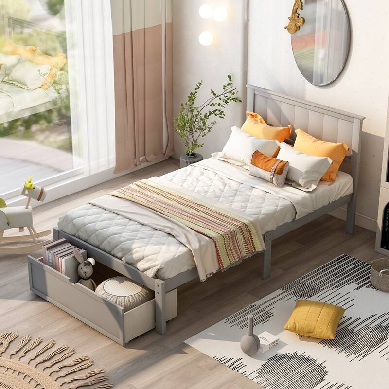 Platform Bed with Under-bed Drawer