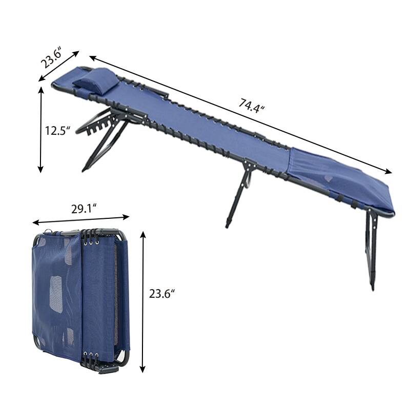 Chaise Lounge Chair Set of 2, 5-Position Adjustable Sunbathing, Foldable Tanning Chair with Face & Arm Holes - 2-Piece