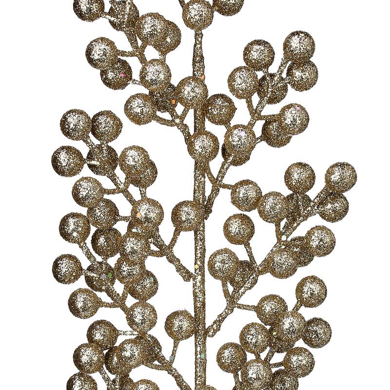 24" Glittered Cluster Berry Spike
