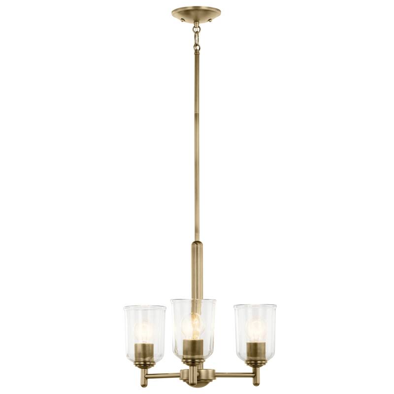 Kichler Lighting Shailene Clear Glass Chandelier - Natural Brass - 3-Light