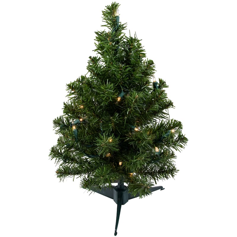 1.5' Medium Canadian Pine Artificial Christmas Tree - Clear Lights - 1.5 Foot