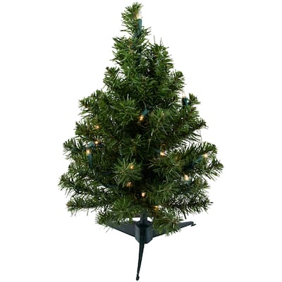 1.5' Medium Canadian Pine Artificial Christmas Tree - Clear Lights - 1.5 Foot
