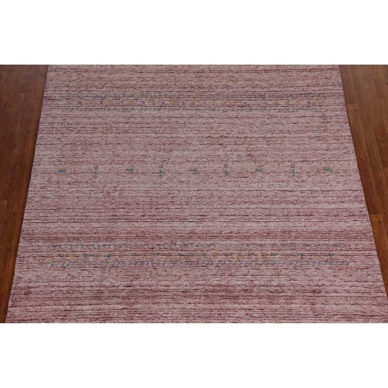 Hand Knotted Oriental 100% Wool Carpet Tribal Animal Pictorial Multi-Colored Gabbeh Area Rug - 10' 8'' X 7' 10''