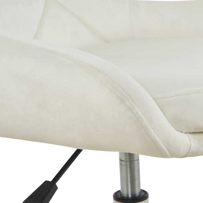 Modern Adjustable Height Velvet Dining Chair with Wheels Set of 1.