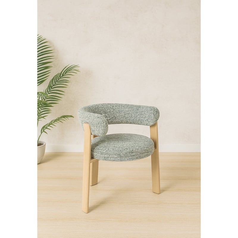Upholstered 3-leg Wood-look Metal Frame 2pc Dining Chairs - N/A