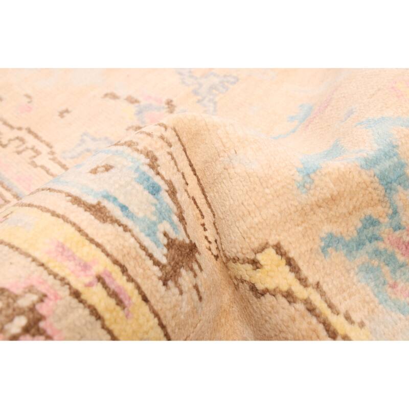 ECARPETGALLERY Hand-knotted Modern Oushak Tan Wool Rug - 3'2 x 20'0