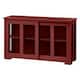 Porch & Den Jefferson Sliding Glass Door Stackable China Cabinet - Red