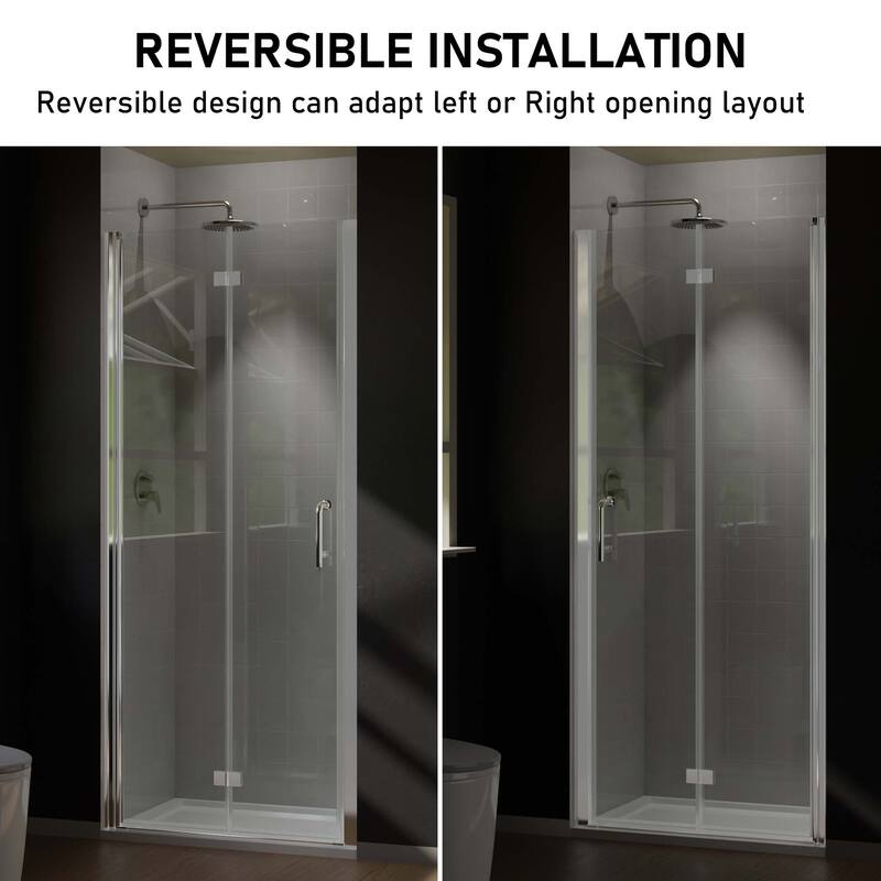 Aukfa Bifold Frameless Glass Shower Door
