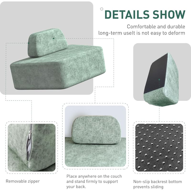 WOWMAX Curved Sofa Oversized Curved Sectional Couch Modular Sectional Sofa Couches For Living Room Apartment Small Spaces