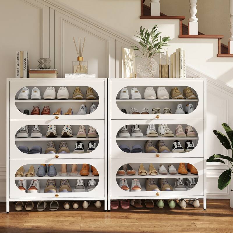 Entryway Shoe Storage Cabinet with 3/4 Flip Doors, Shoe Rack Organizer for Hallway