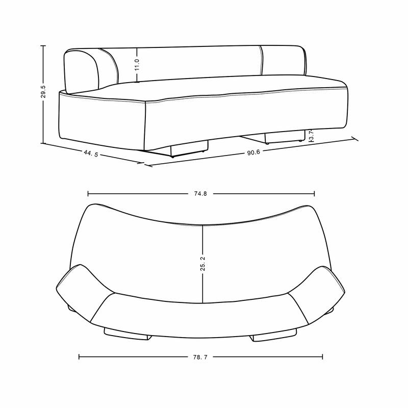 Manhattan Comfort 3 Piece Modern Verandah Chenille Multi Sofa Set
