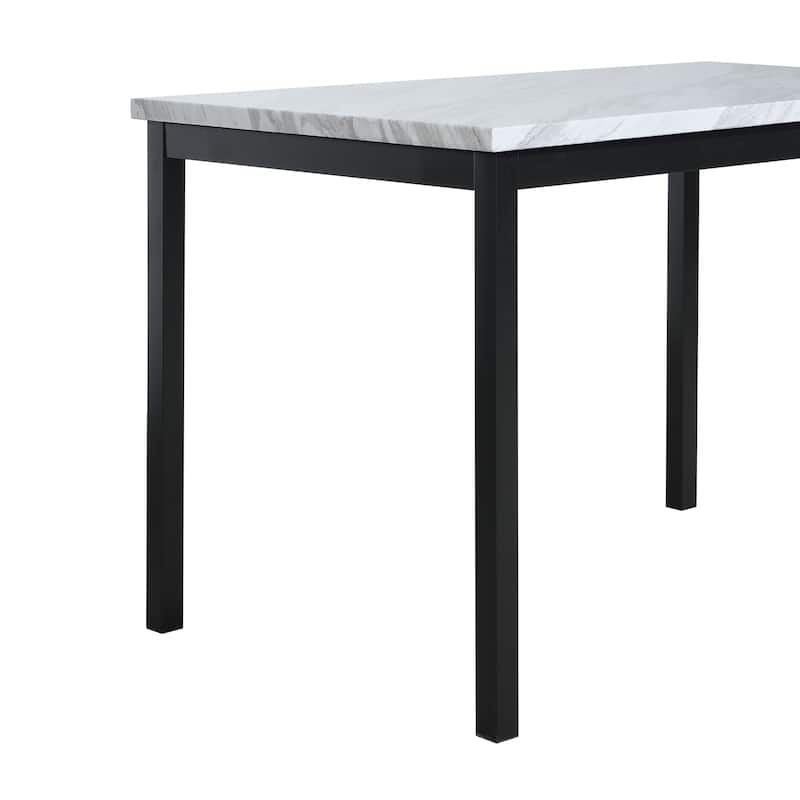 5 Piece Dining Table Set for 4, Faux Marble Dinette Table w/4 Chairs