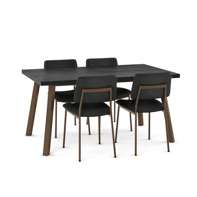 Amisco Sullivan Upholstered Dining Chair with Open Back and Metal Legs