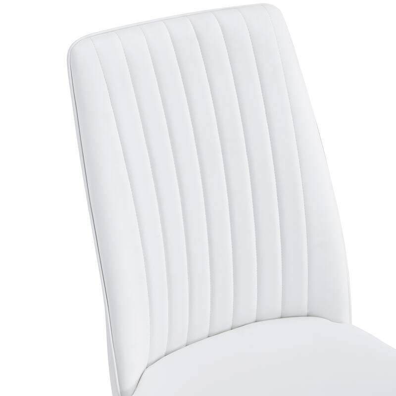 Modern Dining Chairs Set of 6, with PU Upholstered Seat and Metal Legs