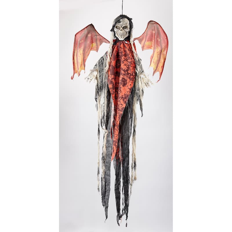 50" Hanging Animated Halloween Reaper with Moving Wings & Light Up Eyes