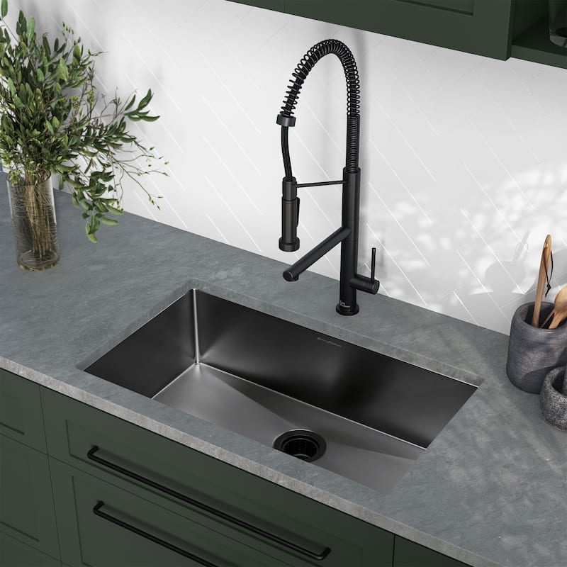 Rivage 30 x 18 Undermount Kitchen Sink - Black