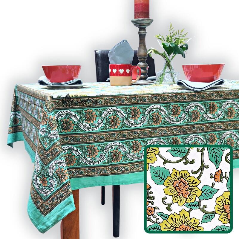 Cotton Floral Tablecloth for Rectangle Tables