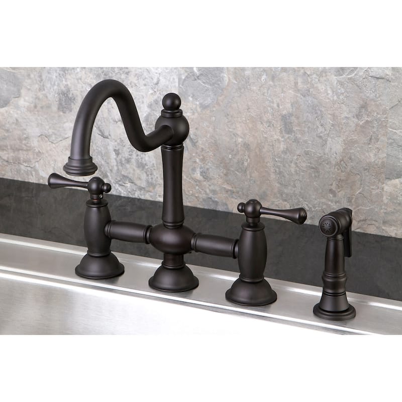 Kingston Brass Restoration 1.8 GPM Bridge Kitchen Faucet - Includes
