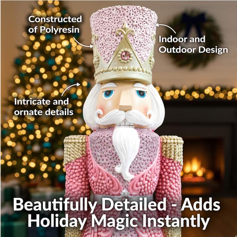 Sunnydaze Kenneth the Princely Christmas Nutcracker Statue - 37" H - Set of 2