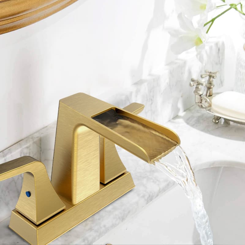 4" Centerset Waterfall Bath Lavatory Faucet with Pop Up Sink Drain