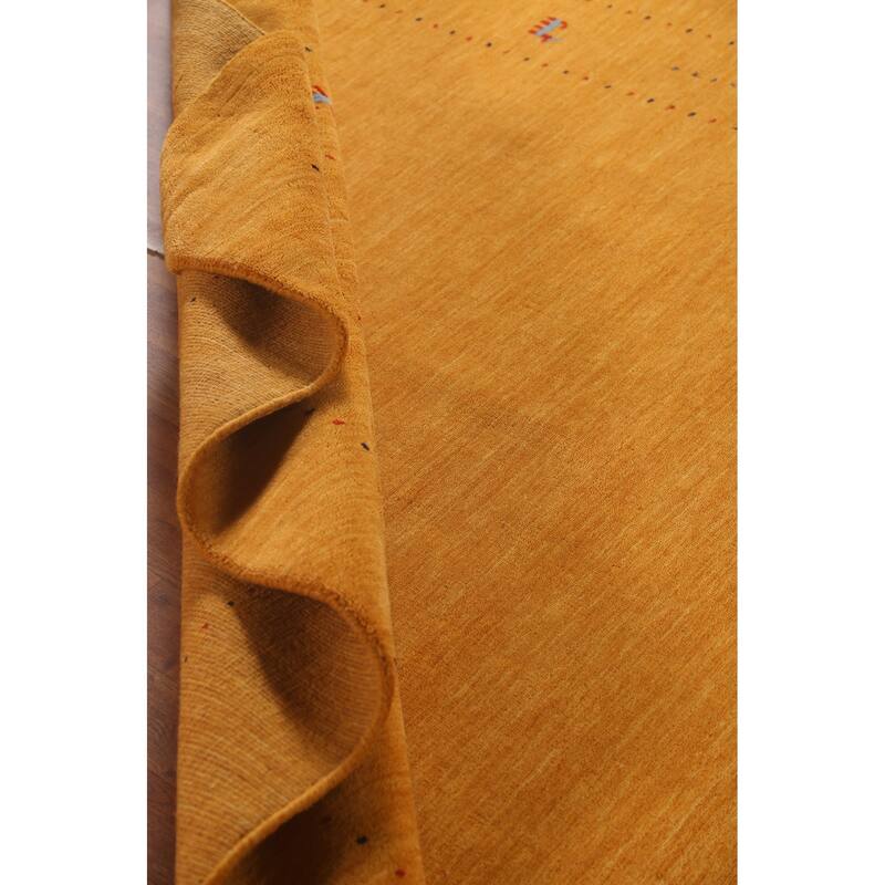 Orange Rust Gabbeh Oriental Area Rug Handmade Wool Carpet - 6'8"x 9'9"