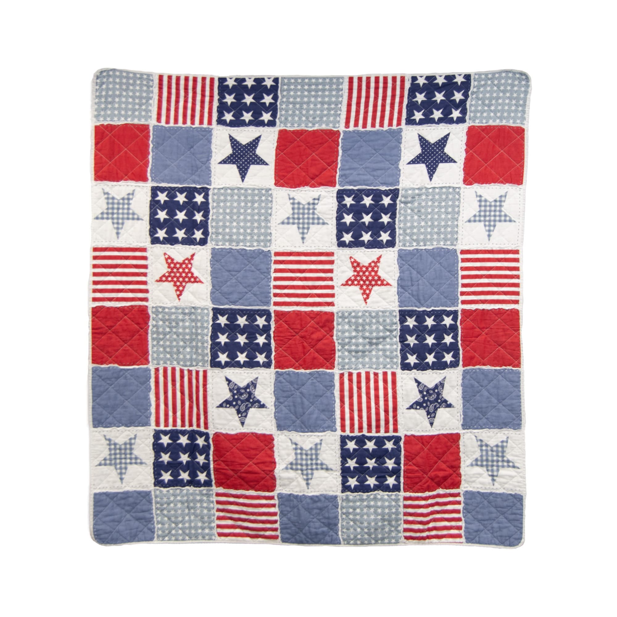 Donna Sharp Star & Stripe Americana Cotton Throw