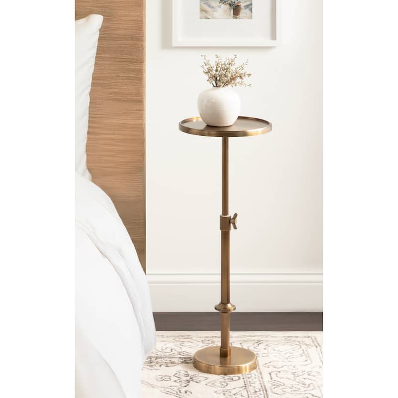 Kate and Laurel Engles Adjustable Polished Metal Table and Plant Stand