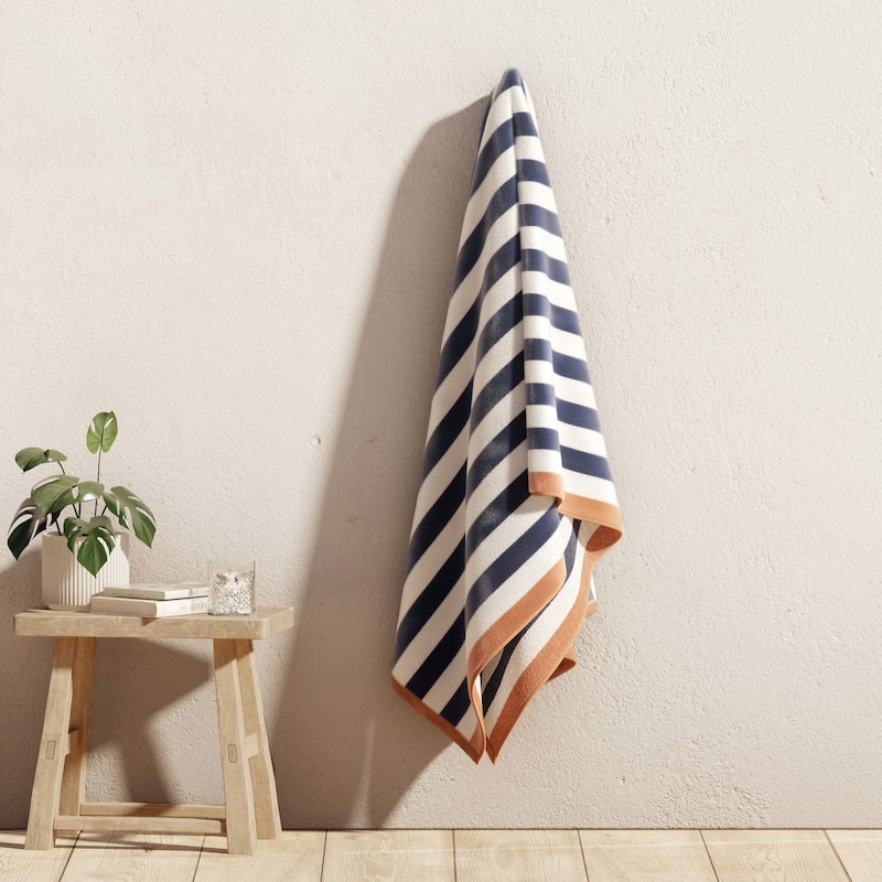 Linery & Co. Oversized Cotton Stripe Beach Towel