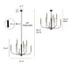 preview thumbnail 7 of 15, LALUZ Modern 8-Light Chandelier Black Gold Classic Candle Light for Dining Living Room - 37.4" Dia × 22.4" H