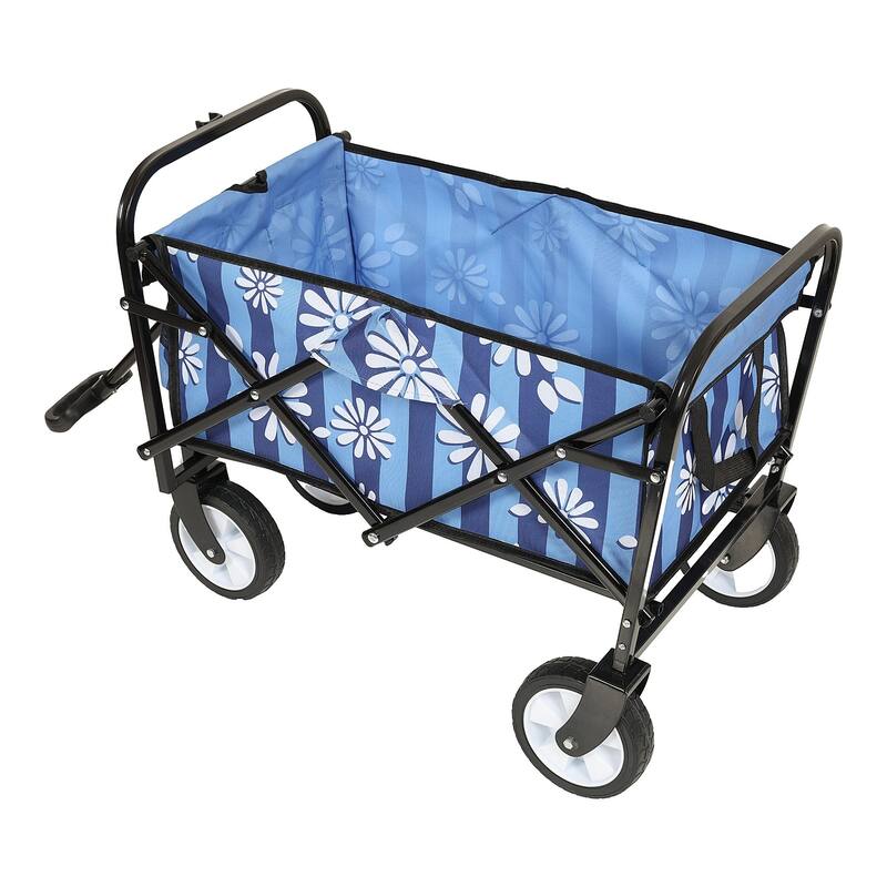 Colorful Collapsible Utility Wagon Cart with Strapping System - 225 lb Capacity