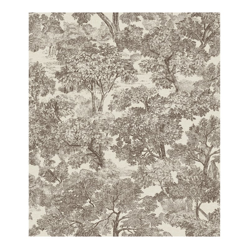 Chesapeake Blyth Brown Toile Wallpaper - 20.5 x 396 x 0.025