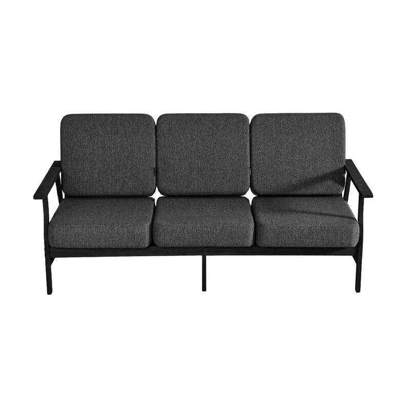 Teak Frame Outdoor Loveseat Daybed with Water-Resistant Cushions.