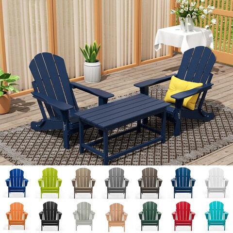 Laguna Folding Adirondack Chair with Coffee Table Set