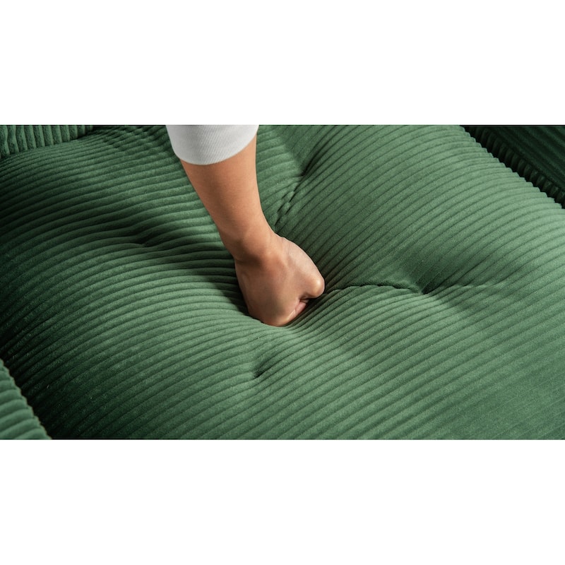 101.18" Corduroy Modular Sectional Sofa with Ottoman, No Assembly Required
