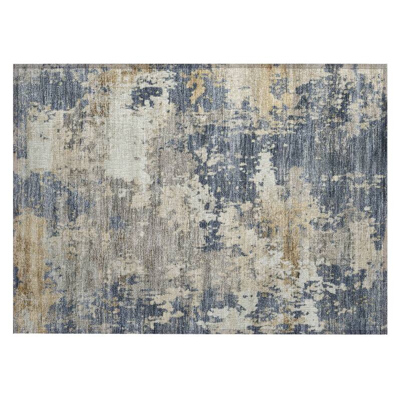 Machine Washable Indoor/Outdoor Contemporary Blend Chantille Rug