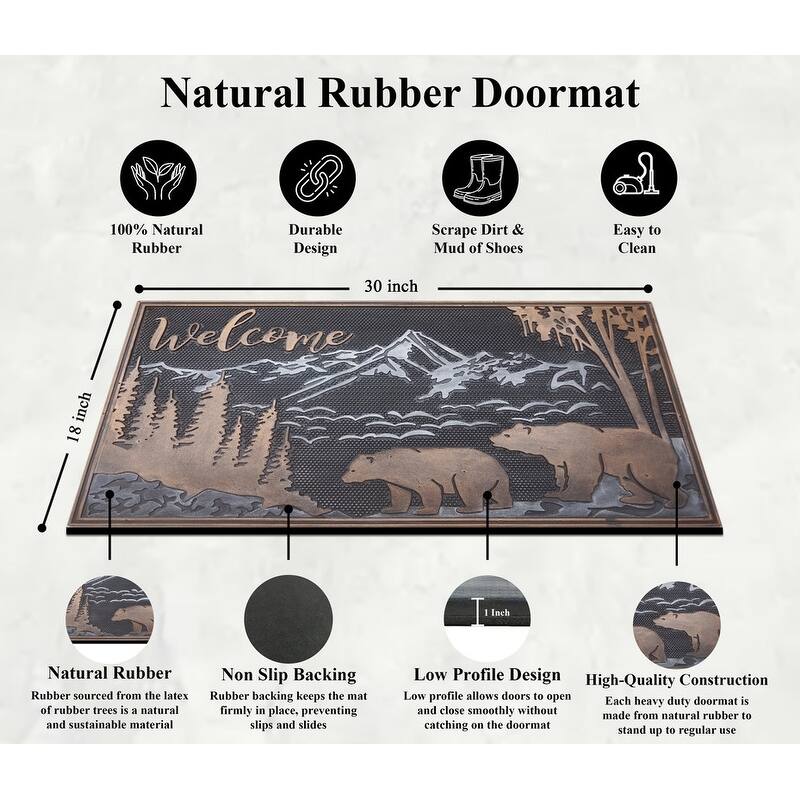 A1HC All Weather Rubber Door Mat, Dirt Grabber Durable Welcome Doormat, Pin Scrapper Doormat