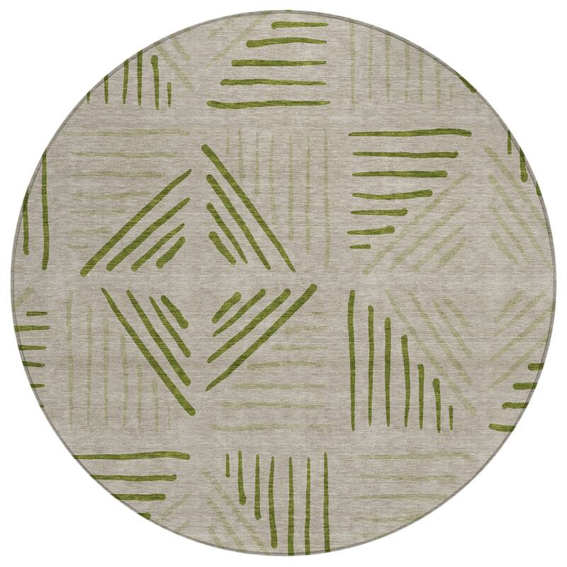 Machine Washable Indoor/ Outdoor Geo Dia Chantille Rug