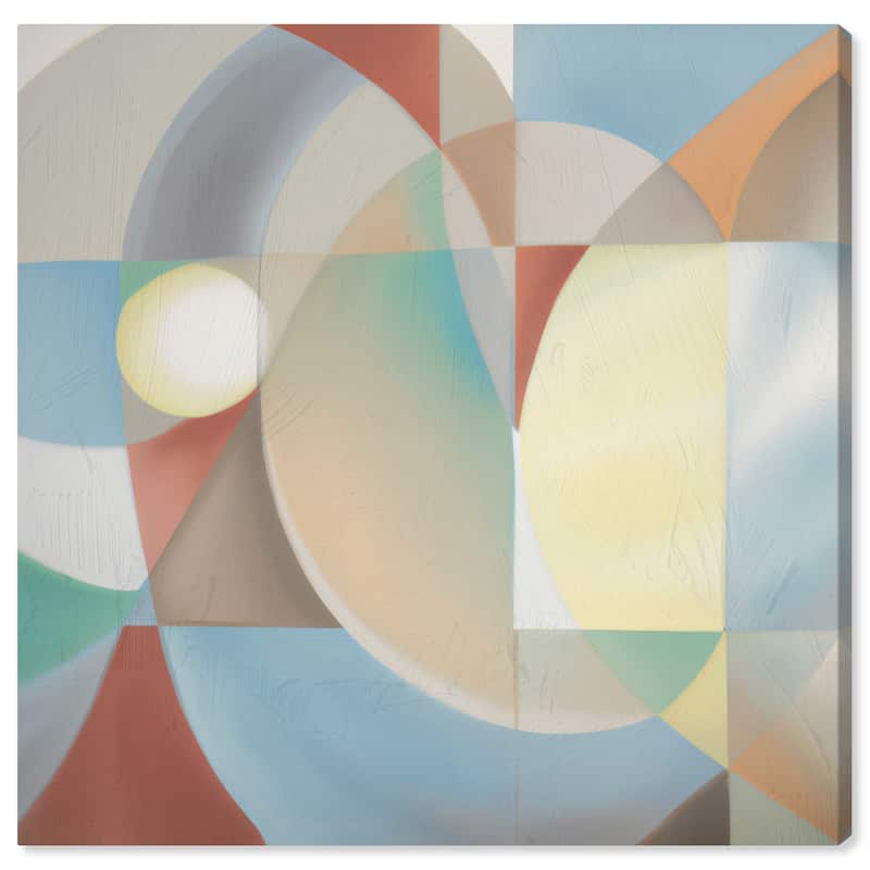 Wynwood Studio Canvas Abstract Pastel Geos IV Blue and Light Blue Modern & Contemporary Wall Art Canvas Print