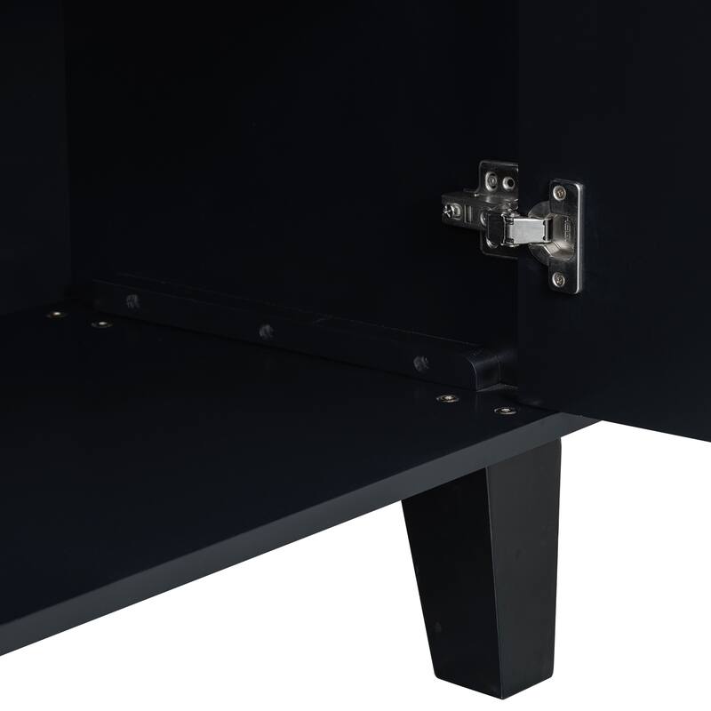 60" Buffet Cabinet Accent Sideboard wiith Adjustable Shelf, Black