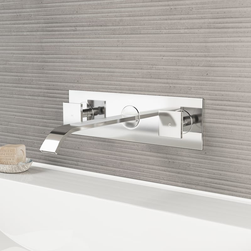 VIGO Titus 3" H 2-Handle Wall Mount Bathroom Faucet