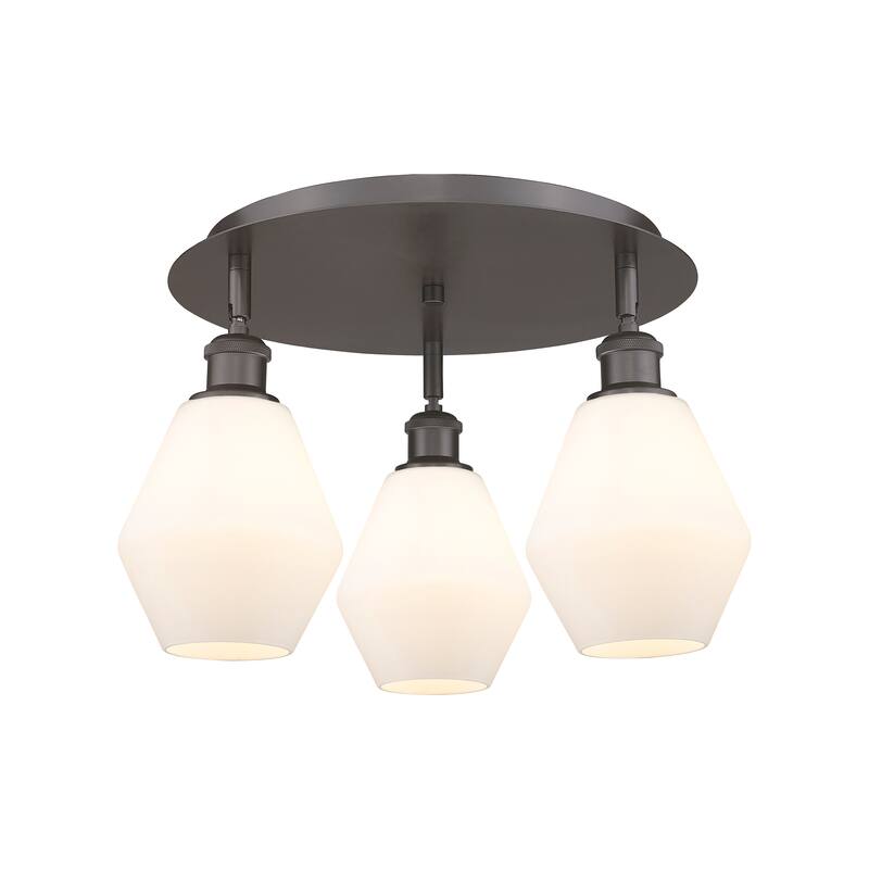 Innovations Lighting Cindyrella - 3 Light 18" Flush Mount - Cased Matte White/Oil Rubbed Bronze