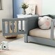 preview thumbnail 5 of 19, Twin Size Floor Platform Bed with Built-in Book Storage Rack, Door