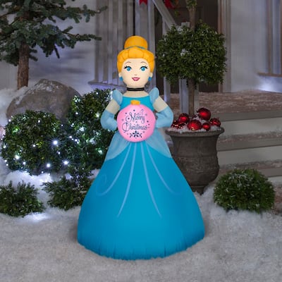 Gemmy Christmas Inflatable Cinderella with Ornament, 3.5 ft Tall