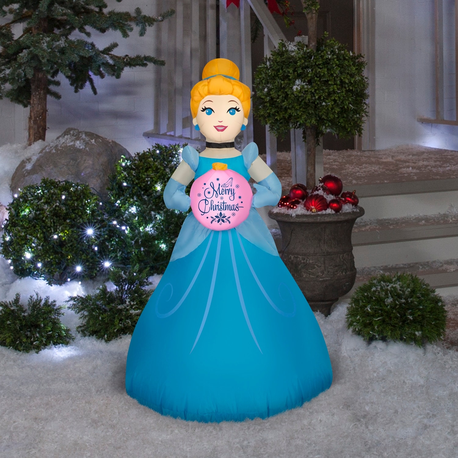 Gemmy Christmas Inflatable Cinderella with Ornament, 3.5 ft Tall