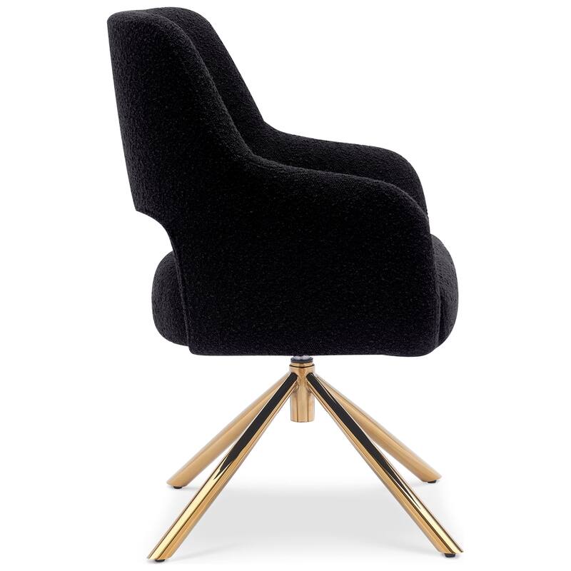 Boucle Polyester Upholstered Swivel Accent Chair - Stain Resistant (Set of 4)