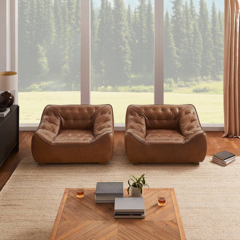 Luxury Genuine Leather Lounge Sofa Chair