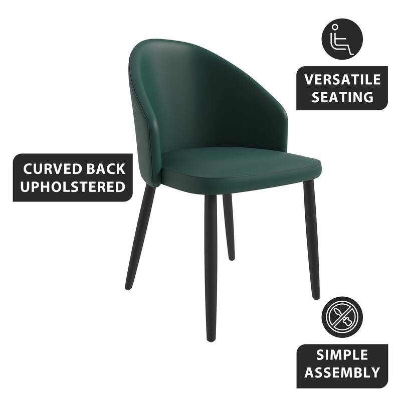 Upholstered Dining Chair in Leather/Fabric/Boucle with Wood Legs Set of 4 Paradiso Collection